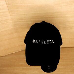 Athleta Womens Black White Adjustable Logo Hat